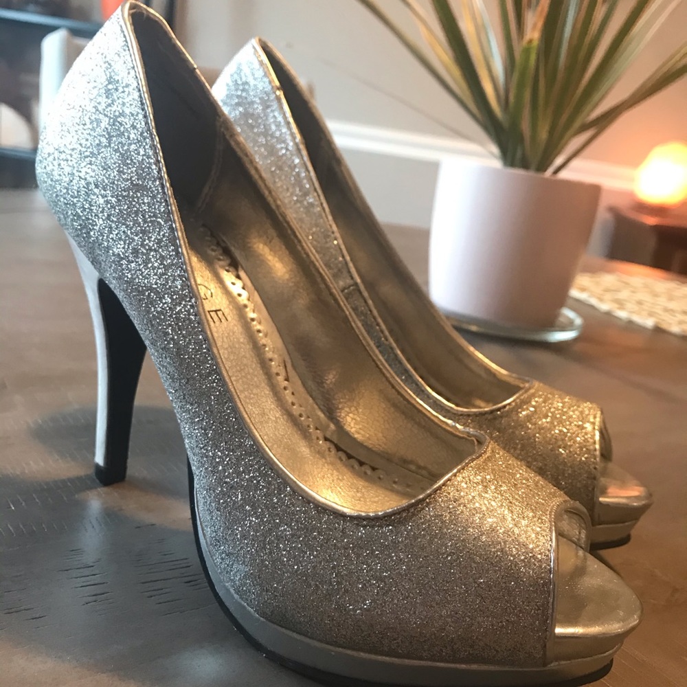 Silver Sparkle Heels